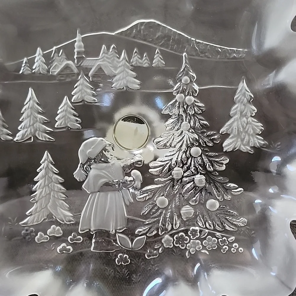 Mikasa Crystal - Christmas Bon Bon Dish, vintage